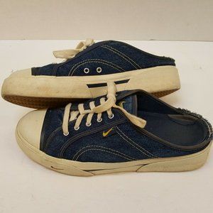 Vtg Nike Hermosa Mules Womens Blue Denim Platform